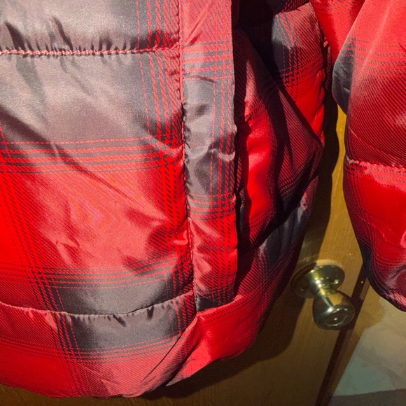 Universal Thread Red and Black Checkered Puffer Jacket - Picture 3 of 5